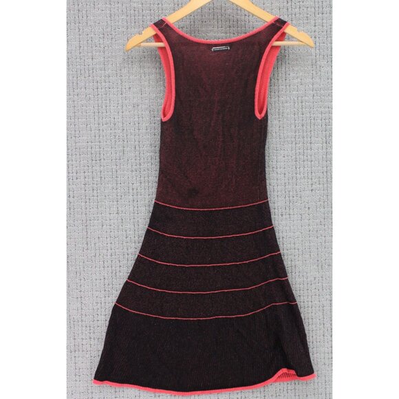 AX Armani Exchange Fit & Flare Dress Womens Small S Black/Pink Knit Sleeveless - Picture 2 of 10